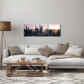 Obraz - Widok na centrum miasta (z zegarem) (90x30 cm)