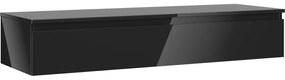 Mexen Orio szafka łazienkowa podumywalkowa 140 cm z blatem, 1 szuflada, czarna połysk - 91A10-14023-1-BFC70