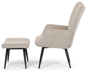 Fotel relaksacyjny z podnóżkiem L7285 CRM6,kremowy