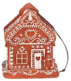 Dekoracja świąteczna domek z piernika Piernik, wiszący, żywica poliresin, LED