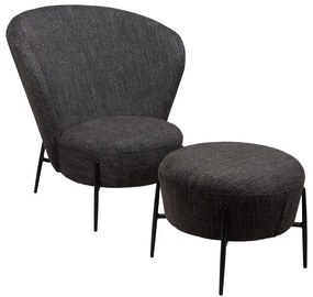 Antracytowy fotel z materiału bouclé Orbit – DAN-FORM Denmark