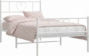 Białe pojedyncze łóżko metalowe 90x200 cm M3-H79