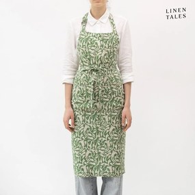 Lniany fartuch Evergreen Damask – Linen Tales