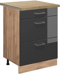 Szafka dolna do kuchni antracyt wysoki połysk 60x60x81.6 r-line