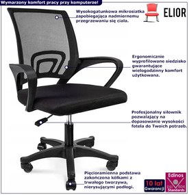 Czarne Ergonomiczne Krzesło Obrotowe Do Biurka K0-K70
