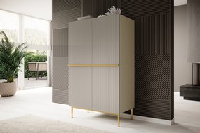 Komoda wysoka Nicole 100 cm - kaszmir / złote nóżki