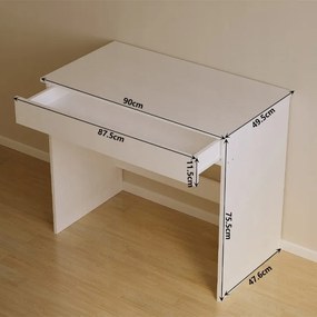 Biurko Komputerowe Loft 90 cm – Białe Młodzieżowe z Szufladą