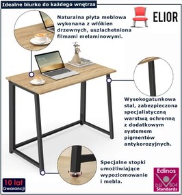 Biurko komputerowe składane dąb sonoma + czarny R4-E59