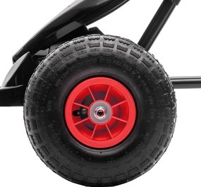 HOMCOM Gokart dla dzieci z pedałami, regulowanym siedziskiem, do użytku wewnątrz i na zewnątrz, od 5 lat, Czerwony+Czarny, 121 x 58 x 61 cm