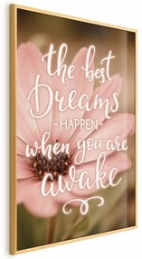 Plakat Best dreams 21x30 cm z ramą złotą bez marginesu ARTGEIST B