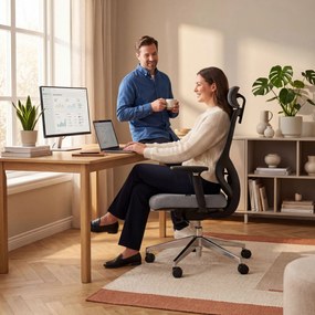 Ergonomiczny fotel biurowy z siatką ciemnoszary AXIS