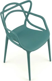 Petrolowy plastikowy krzesło KATO