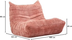 Różowy worek do siedzenia z materiału bouclé Mask – Mauro Ferretti