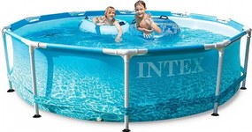 Okrągły basen rurowy Intex Metal Frame Ocean 3,05 m, potrójna powłoka liner, filtracja kartuszowa 1 m³/h