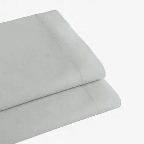 Prześcieradło Z Perkalowej Bawełny 180 Nitek Na Łóżko 90 Cm Agassi Azul Bruma & Łóżko 90 Cm (160 X 280 Cm) - Sklum