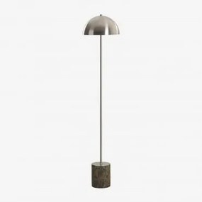 Lampa Stojąca Led Ze Stali Nierdzewnej I Naturalnego Kamienia Nicolas Zielony Marmur Forest - Sklum