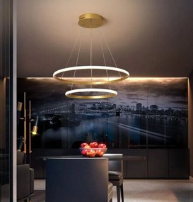 Lampa nowoczesna LED wisząca sufitowa pierścienie AT59-2KSL-Gold