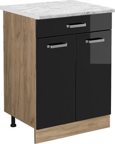 Szafka dolna do kuchni czarny wysoki połysk 60x60x81.6 r-line