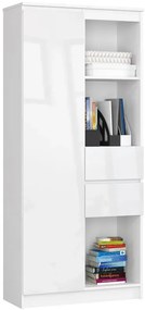 Regał biały w połysku z szufladami A5-L92