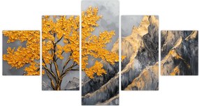 Obraz – Złote drzewo w górach (125x70 cm)