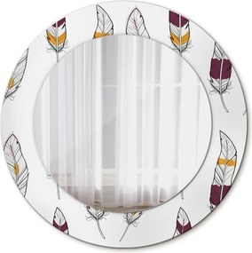 Lustro dekoracyjne okrągłe Pióra