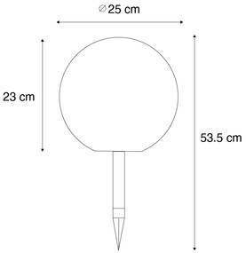 Zewnetrzna Lampa zewnętrzna biała 25 cm z wbudowaną diodą LED IP44 Solar RGBW - Ludger Nowoczesny Oswietlenie zewnetrzne