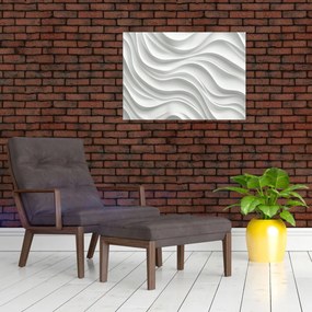 Obraz na szkle - 3D białe fale (70x50 cm)