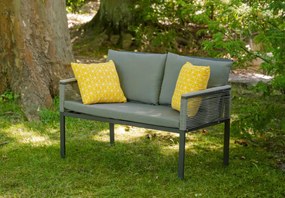 Aluminiowy zestaw mebli ogrodowych Solani - 2 fotele, sofa, stolik