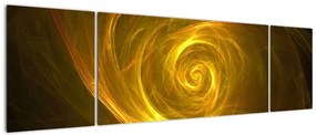 Obraz abstrakcyjnej żółtej spirali (170x50 cm)