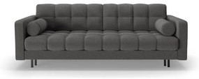 Ciemnoszara rozkładana sofa ze schowkiem z materiału bouclé 222 cm Bali – Cosmopolitan Design
