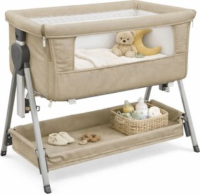 Dostawka do łóżka dla niemowlaka z półeczką taupe G5-C50
