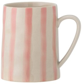 Biało-różowy kamionkowy kubek 440 ml Begonia – Bloomingville