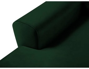 Zielony aksamitny rozkładany/ze schowkiem narożnik (lewostronny/z szezlongiem) Kyoto – Cosmopolitan Design