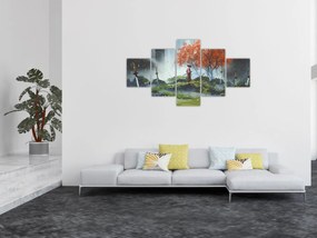 Obraz - Ilustracja przedstawiająca Ogród Mieczy (125x70 cm)