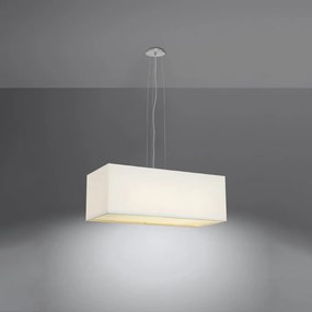 Biała lampa wisząca z tekstylno-szklanym kloszem Gryfin Bis – Nice Lamps