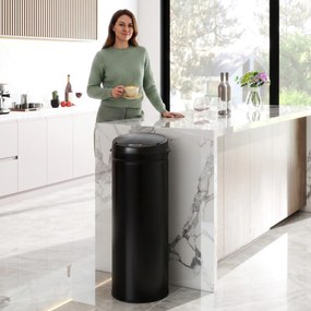HOMCOM 50 L Kosz na śmieci z czujnikiem i funkcją Soft-Close, bezdotykowy kosz ze stali nierdzewnej do higienicznej kuchni