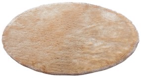 Dywan shaggy z długim, bardzo miękkim włosem, okrągły - Śr. 200 cm - Ciemny beżowy - DOLCE