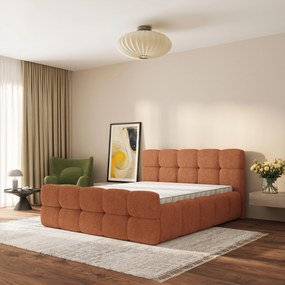 Masseno Łóżko Tapicerowane ELIZJA ze stelażem i pojemnikiem na pościel 160x200 cm - Miedziany, QUELLE 54