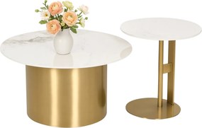 Zestaw 2 stolików kawowych Modig M53, w stylu glamour