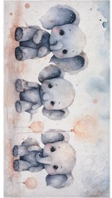 Jasnoszary dywan dziecięcy 80x150 cm Baby Elephants – Vitaus