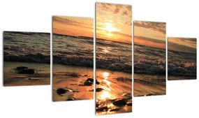 Obraz - Zachód słońca nad oceanem (125x70 cm)