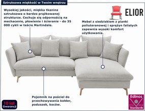 Waniliowy narożnik sztruksowy z funkcją spania D1-R94