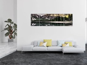 Obraz jeziora w górach (170x50 cm)