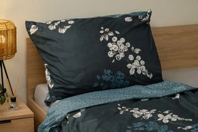 PrzytulneMieszkanie.pl PrzytulneMieszkanie.pl Bawełniana pościel EIRENE ciemnoniebieska Rozmiar pościeli: 70 x 90 cm | 140 x 200 cm