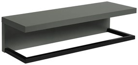 Półka łazienkowa z relingiem LOV 40 cm szaro-zielony półmat KROFAM