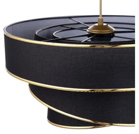 Lampa wisząca w czarno-złotym kolorze z tekstylnym kloszem ø 40 cm Couper – Opviq lights
