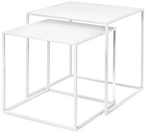 Białe metalowe stoliki zestaw 2 szt. 40x40 cm Fera – Blomus