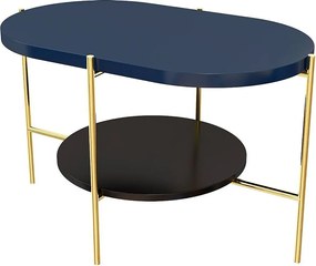 Stolik kawowy Dancan ARENA / złota podstawa / granatowy