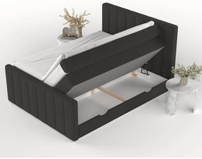 Czarne łóżko boxspring ze schowkiem 200x200 cm Ruby – Maison de Rêve