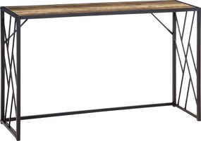 HOMCOM Konsola, Stół do Przedpokoju, Design Industrialny, Stabilna Metalowa Rama, 120 x 35 x 75 cm